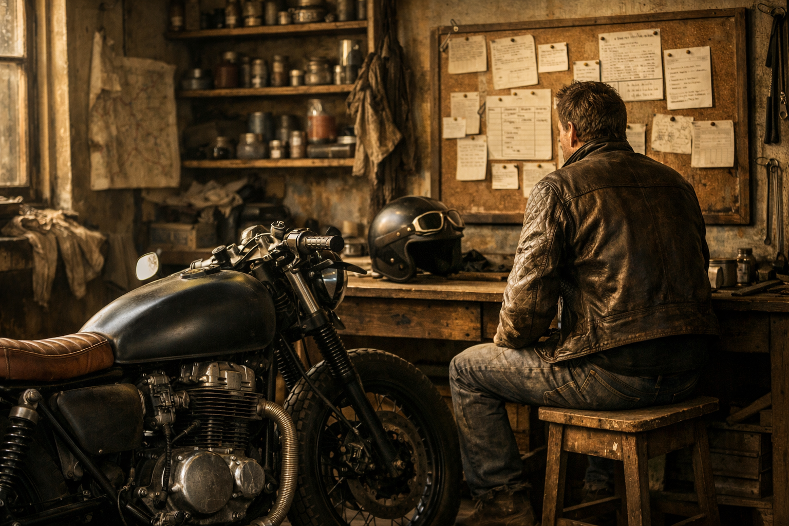 Motard en stage de perfectionnement post-permis moto sur route, ambiance sereine