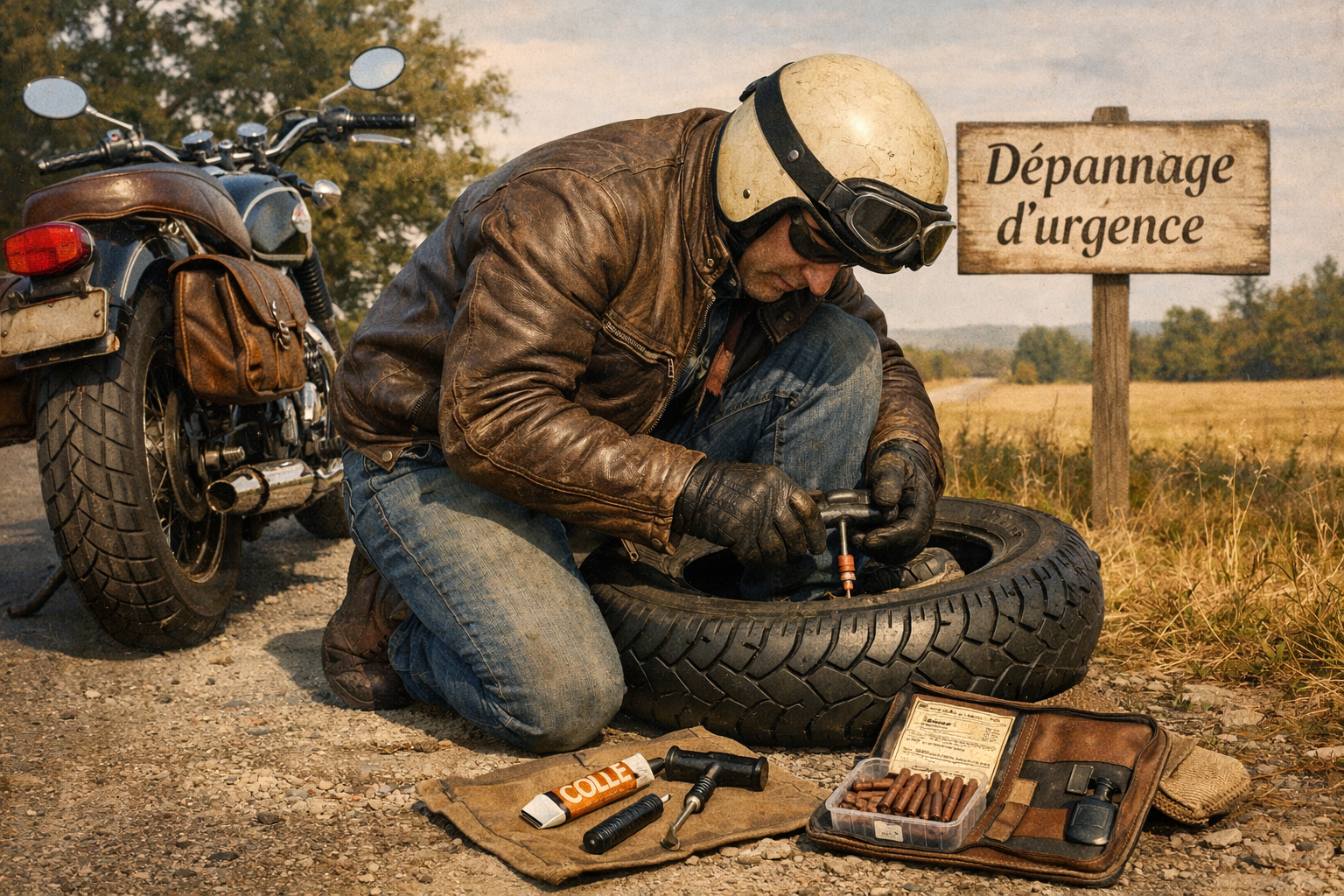 Mèche pneu moto : dépannage utile ou vraie fausse bonne idée ?
