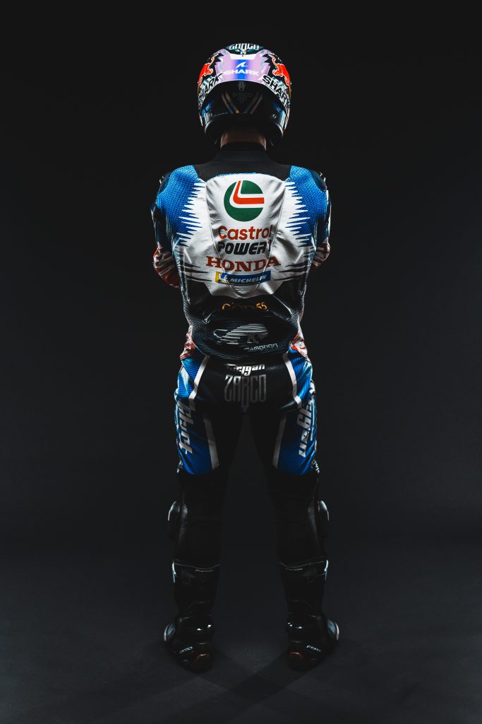 Vue arrière de la combinaison Zarco GP de France 2026 design exclusif