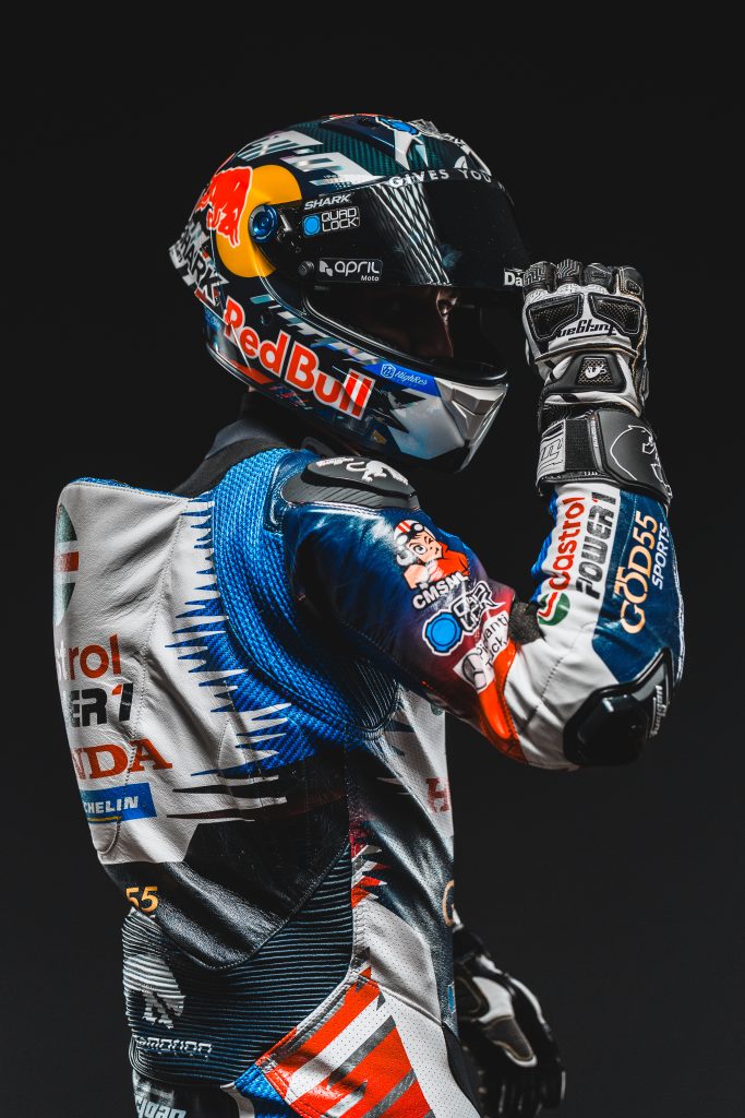 Casque Zarco GP France 2026 profil avec dégradé violet et bleu
